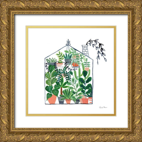 Greenhouse II Gold Ornate Wood Framed Art Print with Double Matting by Paschke, Chris
