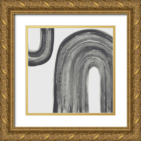 Gray Rainbow I Gold Ornate Wood Framed Art Print with Double Matting by Paschke, Chris