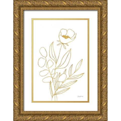 Rooted Florals IV Gold Gold Ornate Wood Framed Art Print with Double Matting by Thorns, Becky