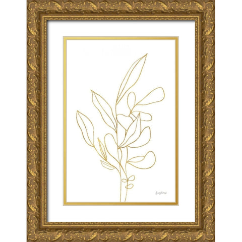 Rooted Florals V Gold Gold Ornate Wood Framed Art Print with Double Matting by Thorns, Becky