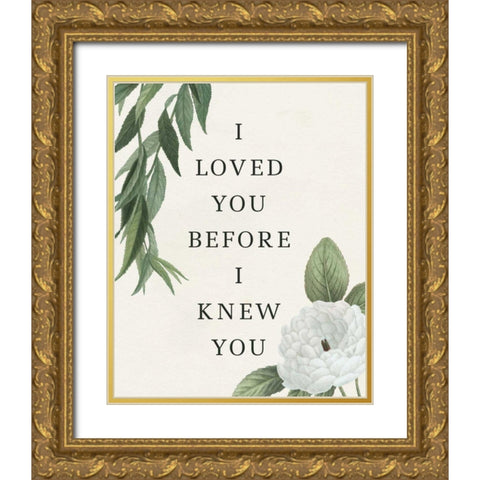 Victorian Garden Sentiment I Gold Ornate Wood Framed Art Print with Double Matting by Wild Apple Portfolio