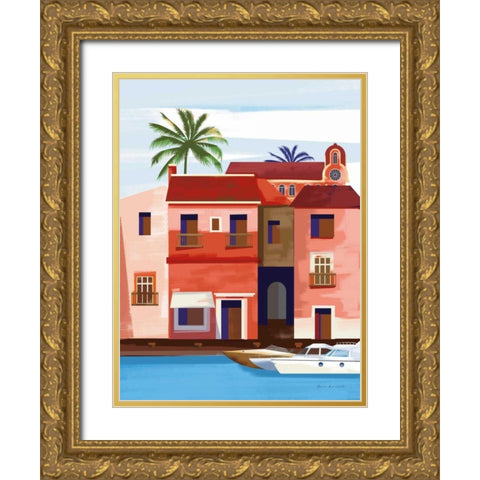 Las Palmas IV Gold Ornate Wood Framed Art Print with Double Matting by Escalante, Omar
