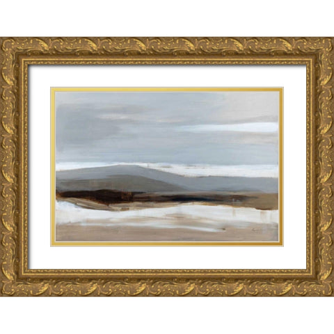 January Landscape Gold Ornate Wood Framed Art Print with Double Matting by Munger, Pamela