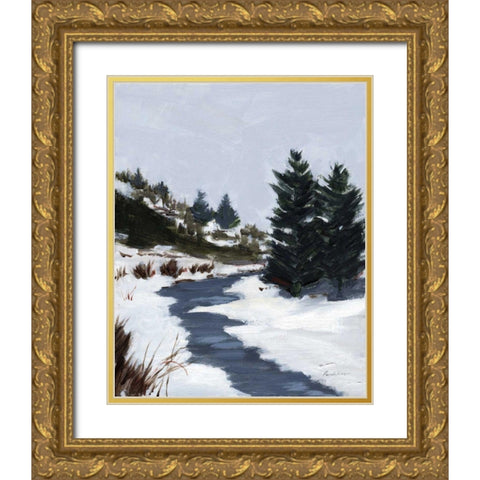 Winter Trails Gold Ornate Wood Framed Art Print with Double Matting by Munger, Pamela