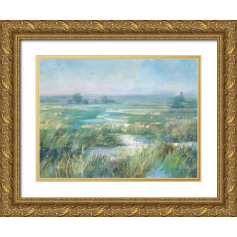 April Meadows Gold Ornate Wood Framed Art Print with Double Matting by Nai, Danhui