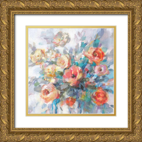 Ode to Spring Gold Ornate Wood Framed Art Print with Double Matting by Nai, Danhui