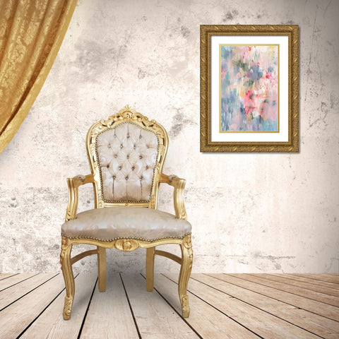 Soothing Abstract Gold Ornate Wood Framed Art Print with Double Matting by Nai, Danhui