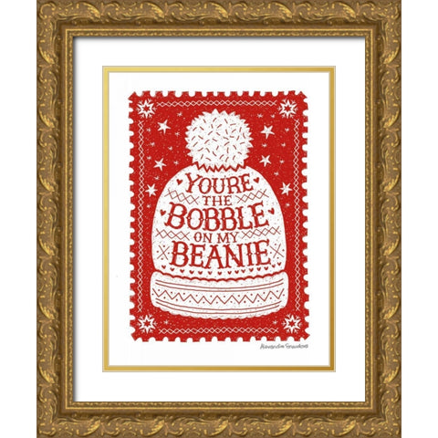 Bobble on My Beanie Gold Ornate Wood Framed Art Print with Double Matting by Snowdon, Alexandra
