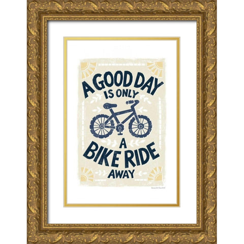 Good Day Bike Ride Gold Ornate Wood Framed Art Print with Double Matting by Snowdon, Alexandra