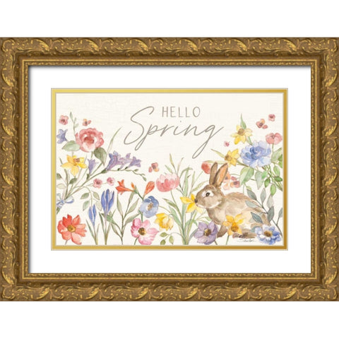 Happy Easter I Gold Ornate Wood Framed Art Print with Double Matting by Vassileva, Silvia
