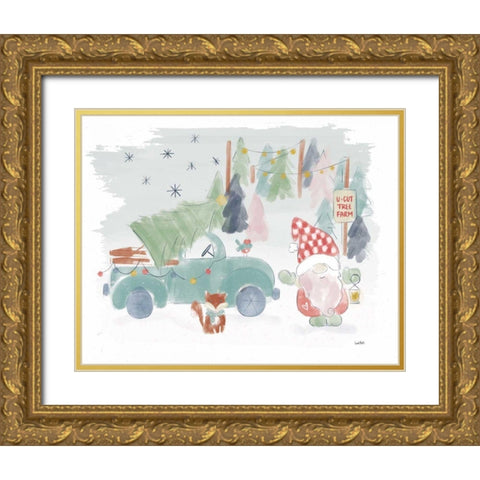 Woodland Wonders I Gold Ornate Wood Framed Art Print with Double Matting by York, Leah