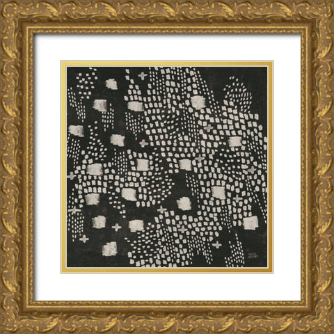 Dots and Blocks Gold Ornate Wood Framed Art Print with Double Matting by Averinos, Melissa