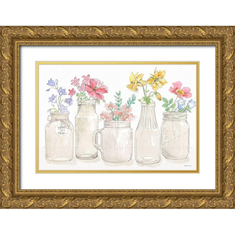 Peaceful Petals I Gold Ornate Wood Framed Art Print with Double Matting by Grove, Beth