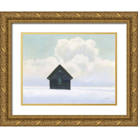 Lonely Winter Landscape I Gold Ornate Wood Framed Art Print with Double Matting by Wiens, James