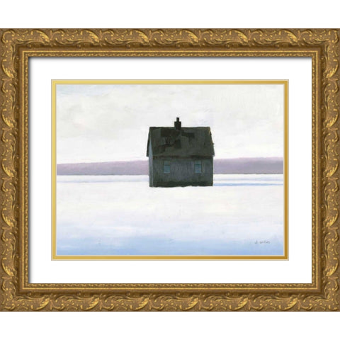 Lonely Winter Landscape II Gold Ornate Wood Framed Art Print with Double Matting by Wiens, James