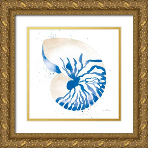 Nautilus Sq Gold Ornate Wood Framed Art Print with Double Matting by Charro, Mercedes Lopez