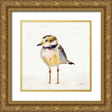 Coastal Plover II Linen Gold Ornate Wood Framed Art Print with Double Matting by Vertentes, Jeanette