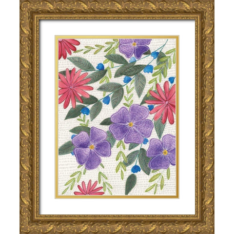 Joyful III Gold Ornate Wood Framed Art Print with Double Matting by Prahl, Courtney