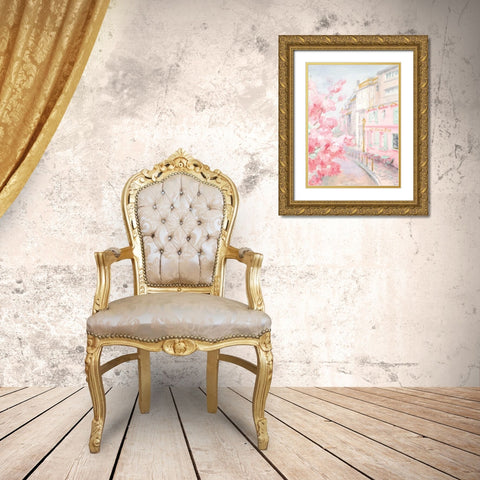 Pastel Paris II Gold Ornate Wood Framed Art Print with Double Matting by Nai, Danhui