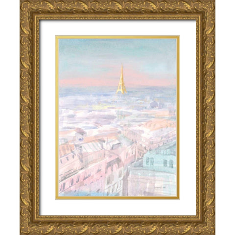 Pastel Paris VI Gold Ornate Wood Framed Art Print with Double Matting by Nai, Danhui