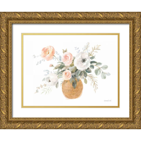 Blooms of Spring I Gold Ornate Wood Framed Art Print with Double Matting by Nai, Danhui