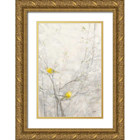 Birds in Trees II Gold Ornate Wood Framed Art Print with Double Matting by Purinton, Julia