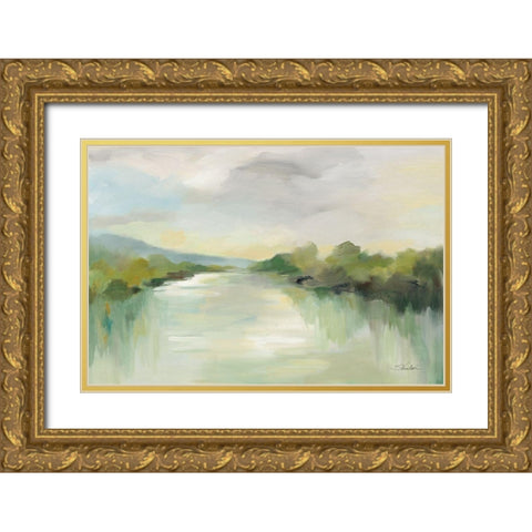 April River Gold Ornate Wood Framed Art Print with Double Matting by Vassileva, Silvia