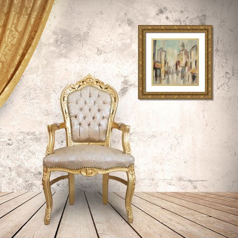 Pastel Street I Gold Ornate Wood Framed Art Print with Double Matting by Vassileva, Silvia