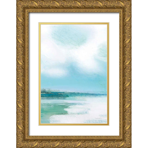 Morning Swim Gold Ornate Wood Framed Art Print with Double Matting by Charro, Mercedes Lopez