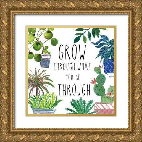 Plant Home IV Gold Ornate Wood Framed Art Print with Double Matting by Zaman, Farida