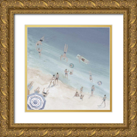 Cool Blue Beach Crop Gold Ornate Wood Framed Art Print with Double Matting by Tillmon, Avery