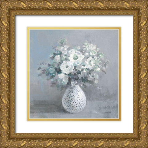 Touch of Spring II Sage Gold Ornate Wood Framed Art Print with Double Matting by Nai, Danhui