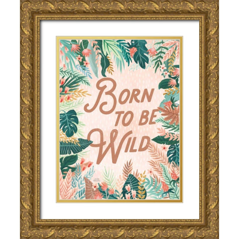 Jungle Hangout VI Born to be Wild Gold Ornate Wood Framed Art Print with Double Matting by Marshall, Laura