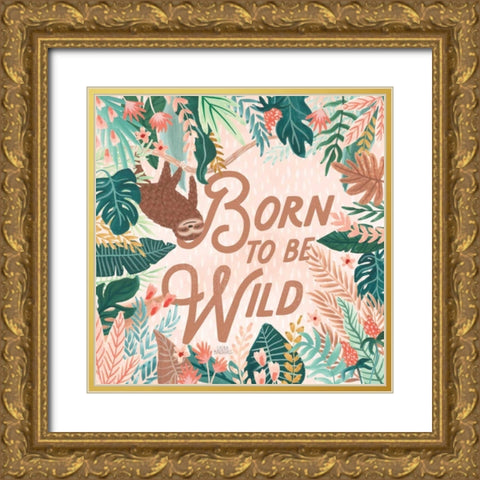 Jungle Hangout III Born to be Wild Gold Ornate Wood Framed Art Print with Double Matting by Marshall, Laura