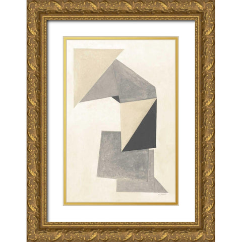 Paper Trail Neutral Gold Ornate Wood Framed Art Print with Double Matting by Schick, Mike