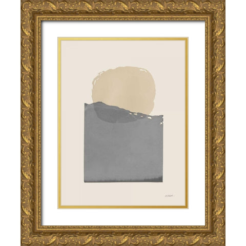 Buoyant Neutral Gold Ornate Wood Framed Art Print with Double Matting by Schick, Mike