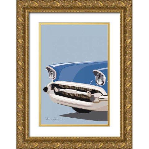 American Vintage Car II Gold Ornate Wood Framed Art Print with Double Matting by Escalante, Omar
