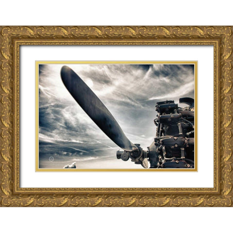 Aero Maquina Gold Ornate Wood Framed Art Print with Double Matting by Larson, Nathan