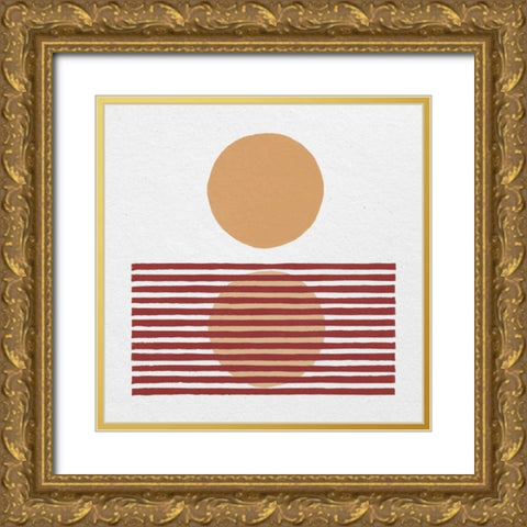 Reflection I Yellow Red Gold Ornate Wood Framed Art Print with Double Matting by Hershey, Moira