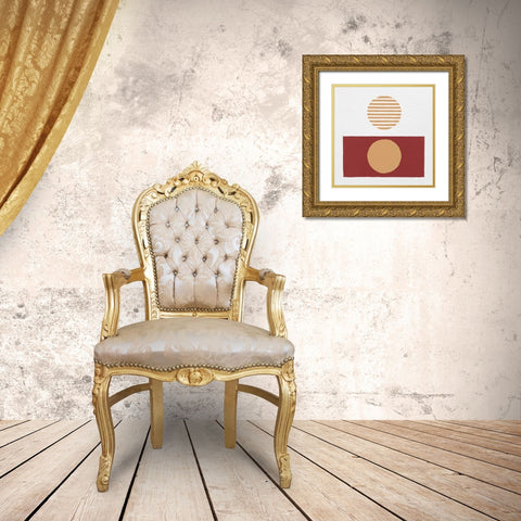 Reflection II Red Yellow Gold Ornate Wood Framed Art Print with Double Matting by Hershey, Moira
