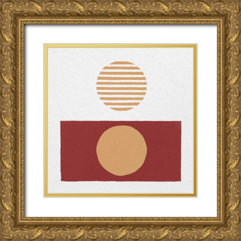 Reflection II Red Yellow Gold Ornate Wood Framed Art Print with Double Matting by Hershey, Moira