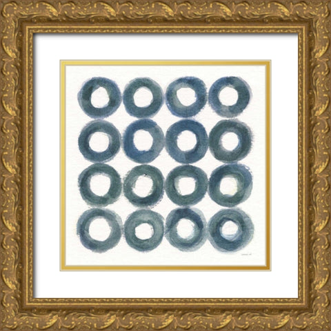 Fullness of Circles Gold Ornate Wood Framed Art Print with Double Matting by Nai, Danhui