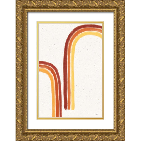 Fall Rainbow II Gold Ornate Wood Framed Art Print with Double Matting by York, Leah