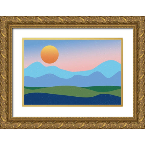 Mountaintop No Words Gold Ornate Wood Framed Art Print with Double Matting by Wild Apple Portfolio