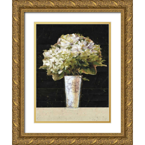 Marche de Fleurs Bouquet Black Gold Ornate Wood Framed Art Print with Double Matting by Audit, Lisa