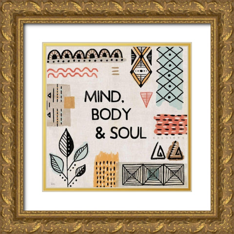 Tribal Tones VI Gold Ornate Wood Framed Art Print with Double Matting by Charron, Veronique