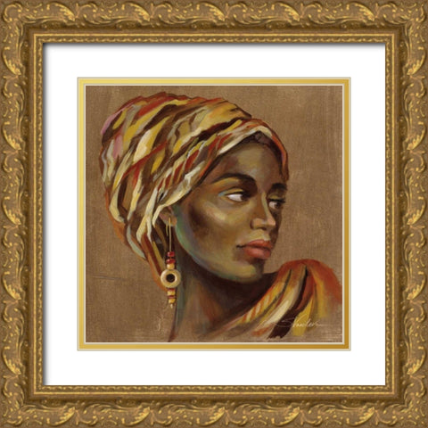 African Beauty I Gold Ornate Wood Framed Art Print with Double Matting by Vassileva, Silvia