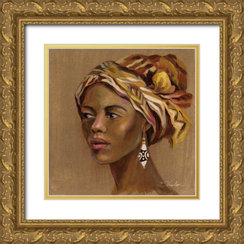 African Beauty II Gold Ornate Wood Framed Art Print with Double Matting by Vassileva, Silvia