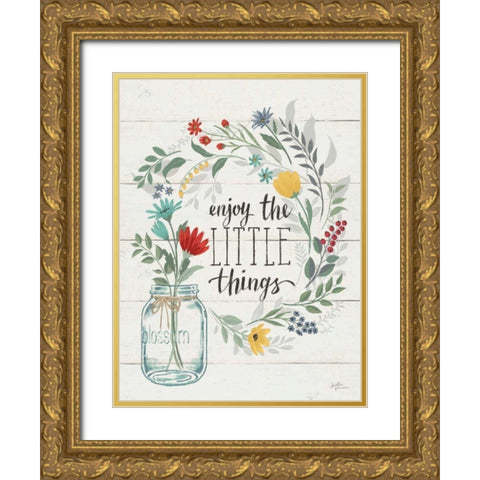 Blooming Thoughts II Wall Hanging Gold Ornate Wood Framed Art Print with Double Matting by Penner, Janelle