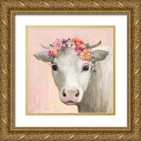 Festival Girl II Pink Gold Ornate Wood Framed Art Print with Double Matting by Purinton, Julia